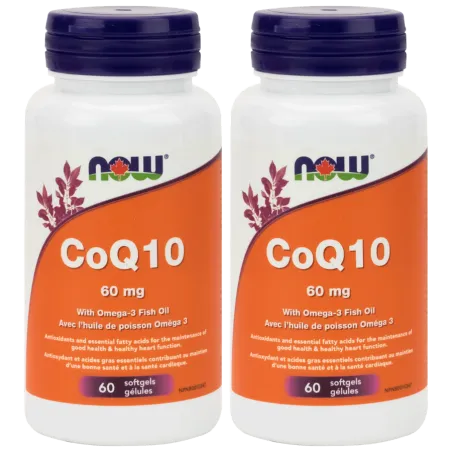 CoQ10 60 mg avec huile de poisson oméga-3, 60 gélules | Safest & Easiest Shopping Vitamins Online | VITASHOP