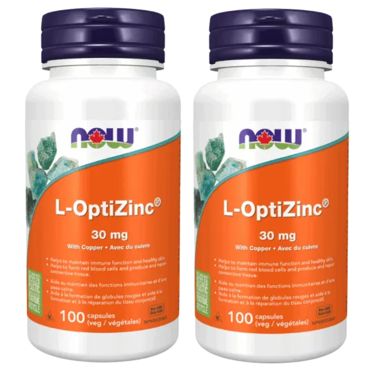 NOW Foods [2 for Deal] L-OptiZinc 30 mg, 100 Capsules | Unbeatable Prices, Daily Deals | VITASHOP