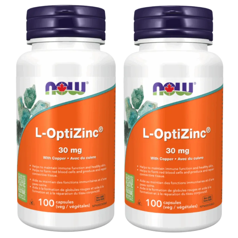 NOW Foods [2 for Deal] L-OptiZinc 30 mg, 100 Capsules | Unbeatable Prices, Daily Deals | VITASHOP
