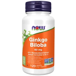 NOW Foods Ginkgo Biloba Extract 60 mg, 120 Capsules | Unbeatable Prices, Daily Deals | VITASHOP