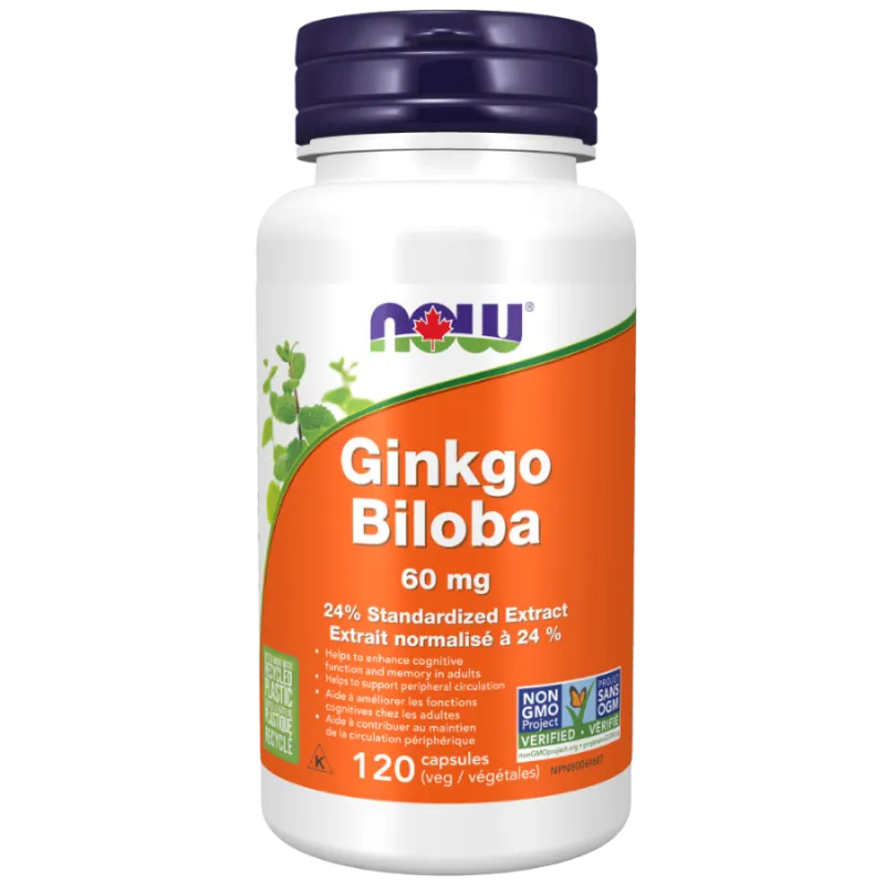 NOW Foods 나우 푸드 은행나무 추출물 60 mg, 120 캡슐 | 매일 업데이트되는 특가 상품 | VITASHOP