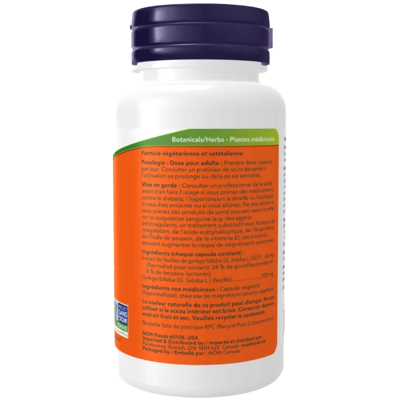 NOW Foods Ginkgo Biloba Extract 60 mg, 120 Capsules | 每天不同折扣, 全网最低价格 | 种类齐全的保健品店铺 VITASHOP, 只有你想不到, 没有你买不到 !