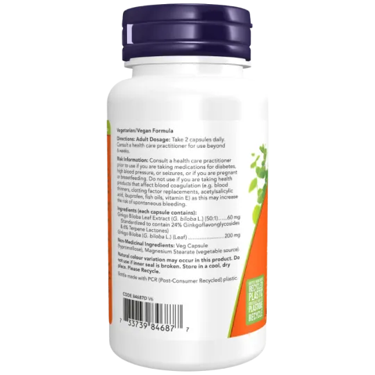 NOW Foods Ginkgo Biloba Extract 60 mg, 120 Capsules | 每天不同折扣, 全网最低价格 | 种类齐全的保健品店铺 VITASHOP, 只有你想不到, 没有你买不到 !