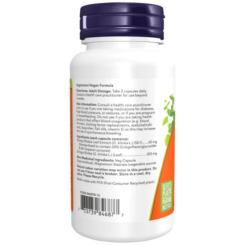 NOW Foods Ginkgo Biloba Extract 60 mg, 120 Capsules | 每天不同折扣, 全网最低价格 | 种类齐全的保健品店铺 VITASHOP, 只有你想不到, 没有你买不到 !