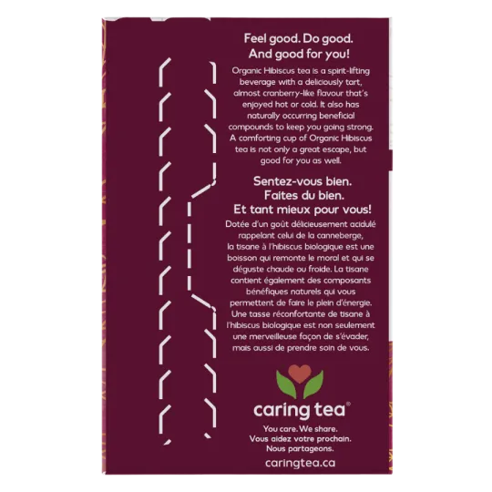 Sachets de thé à l’hibiscus biologique, 24 sachets | Safest & Easiest Shopping Vitamins Online | VITASHOP