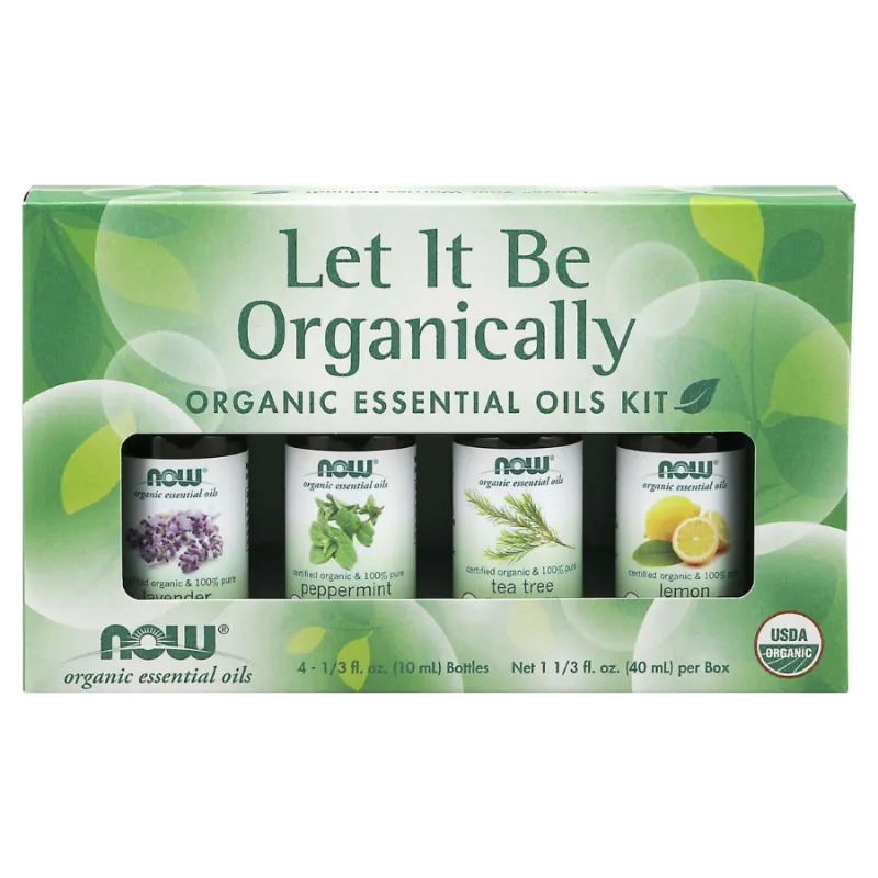 NOW Foods Let It Be Organically Essential Oils Kit, 4*10 mL | Unbeatable Prices, Daily Deals | VITASHOP
