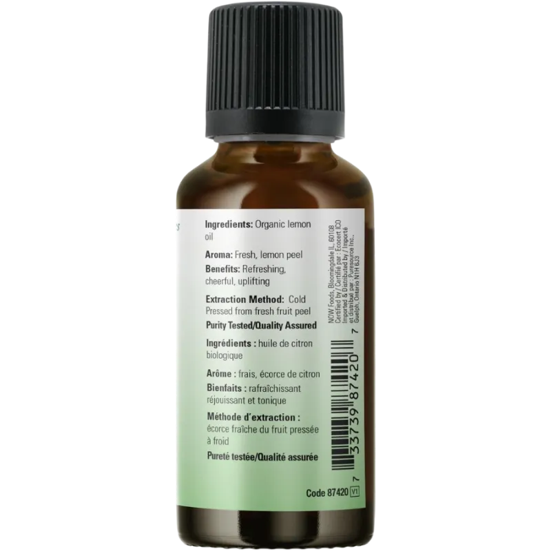 Huile de citron biologique, 30 mL | Safest & Easiest Shopping Vitamins Online | VITASHOP