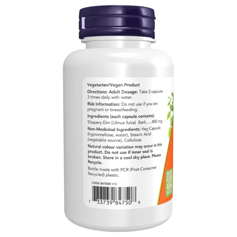 NOW Foods 나우 푸드 슬리퍼리 엘름 400 mg, 100 캡슐 | 매일 업데이트되는 특가 상품 | VITASHOP