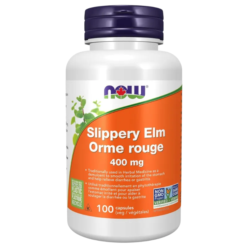 NOW Foods 나우 푸드 슬리퍼리 엘름 400 mg, 100 캡슐 | 매일 업데이트되는 특가 상품 | VITASHOP