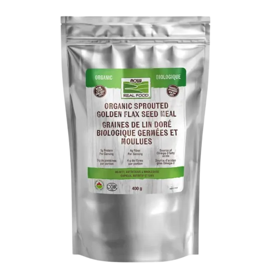 NOW Foods Organic Sprouted Golden Flax Seed Meal, 400 g | Unbeatable Prices, Daily Deals | VITASHOP