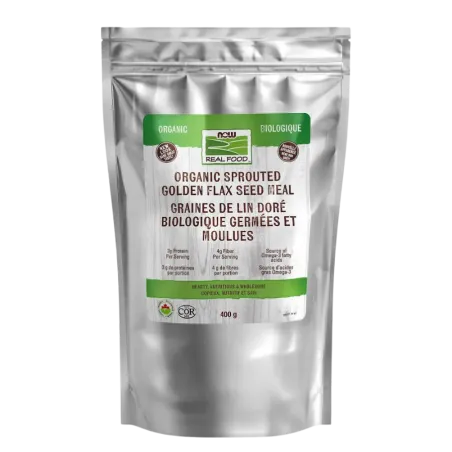 NOW Foods Organic Sprouted Golden Flax Seed Meal, 400 g | Unbeatable Prices, Daily Deals | VITASHOP