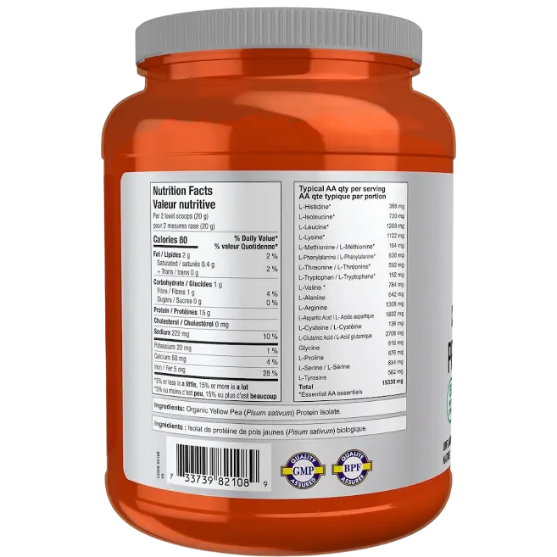 NOW Foods 나우 푸드 무맛 유기농 완두콩 단백질, 680g | 매일 업데이트되는 특가 상품 | VITASHOP
