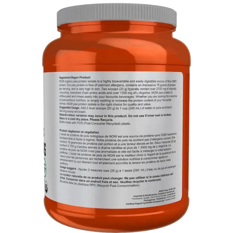 NOW Foods 나우 푸드 무맛 유기농 완두콩 단백질, 680g | 매일 업데이트되는 특가 상품 | VITASHOP