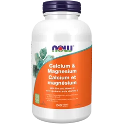 NOW Foods Calcium and Magnesium with Vitamin D and Zinc 240 Softgels | Unbeatable Prices, Daily Deals | VITASHOP