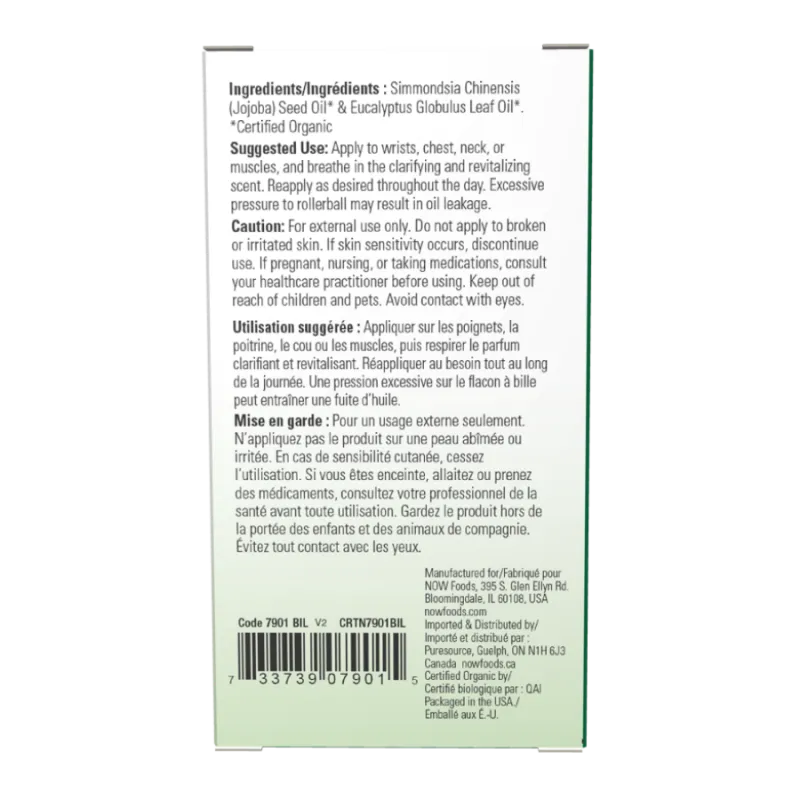 NOW Foods Organic Eucalyptus EO Roll-On, 10 mL | 每天不同折扣, 全网最低价格 | 种类齐全的保健品店铺 VITASHOP, 只有你想不到, 没有你买不到 !
