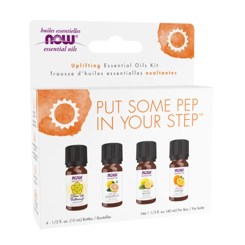 NOW Foods Put Some Pep In Your Step Essential Oils Kit, 4*10 mL | Unbeatable Prices, Daily Deals | VITASHOP