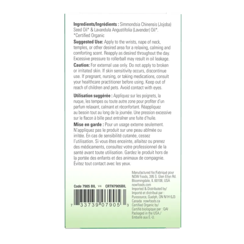 Lavande biologique EO Roll-On, 10 mL | Safest & Easiest Shopping Vitamins Online | VITASHOP