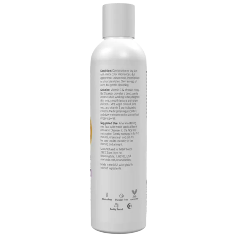 NOW Foods Vitamin C & Manuka Honey Cleanser, 237 mL | 每天不同折扣, 全网最低价格 | 种类齐全的保健品店铺 VITASHOP, 只有你想不到, 没有你买不到 !