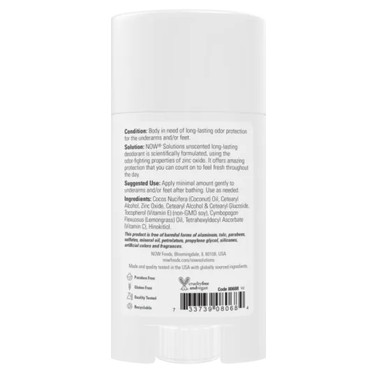 NOW Foods 나우 푸드 롱래스팅 데오도란트 스틱, 무향, 62g | 매일 업데이트되는 특가 상품 | VITASHOP