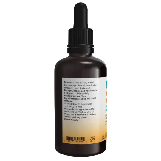 Enfants Vitamine D-3 Gouttes 100 UI / goutte, 60 mL | Safest & Easiest Shopping Vitamins Online | VITASHOP