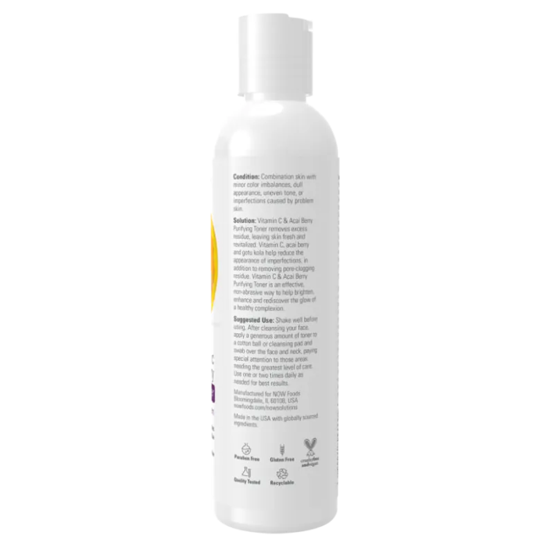 NOW Foods 나우 푸드 비타민 C & 아사이 퓨리파잉 토너, 237mL | 매일 업데이트되는 특가 상품 | VITASHOP