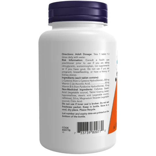 NOW Foods 나우 푸드 L-시스테인 500mg, 100정 | 매일 업데이트되는 특가 상품 | VITASHOP