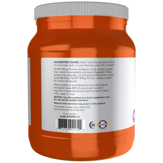 NOW Foods Whey Protein Isolate Unflavoured, 544 g | Unbeatable Prices, Daily Deals | VITASHOP