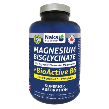 Naka Platinum Magnesium Bisglycinate 200 mg + Bioactive B6 230 Vegi Capsules | Unbeatable Prices, Daily Deals | VITASHOP