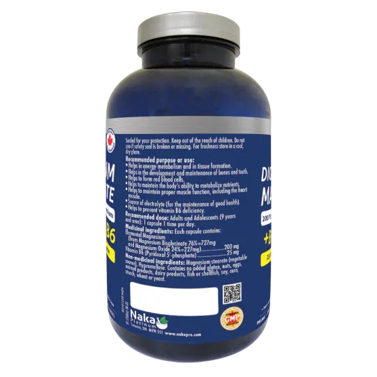 Naka Platinum Magnesium Bisglycinate 200 mg + Bioactive B6 230 Vegi Capsules | Unbeatable Prices, Daily Deals | VITASHOP