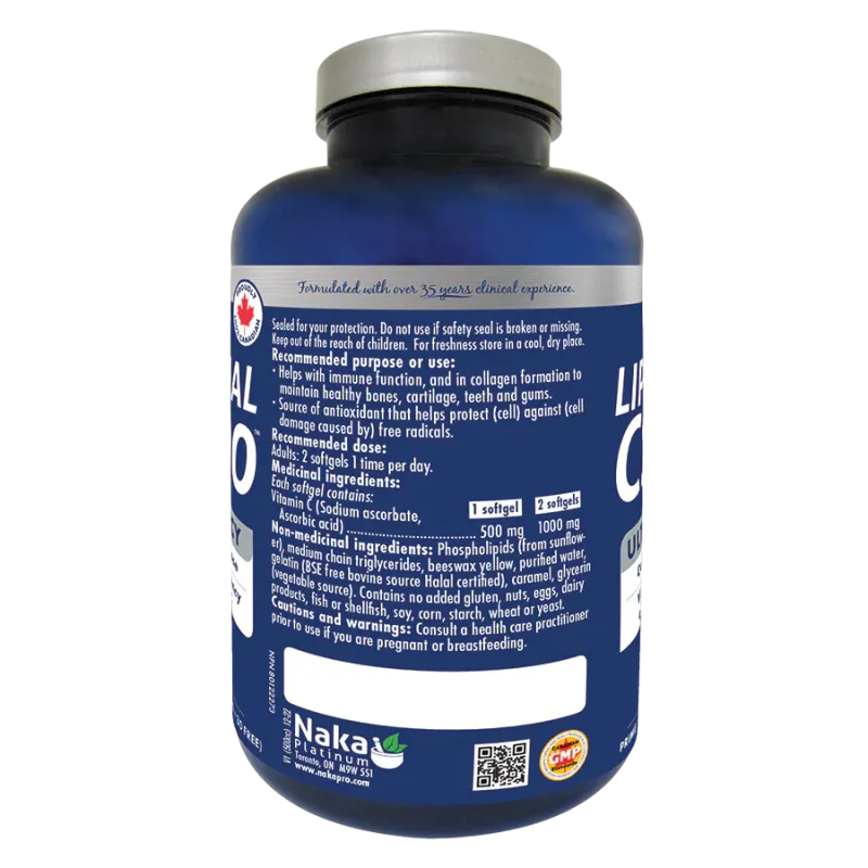 Naka Platinum Liposomal C1000 500mg 180 Softgels | 매일 업데이트되는 특가 상품 | VITASHOP