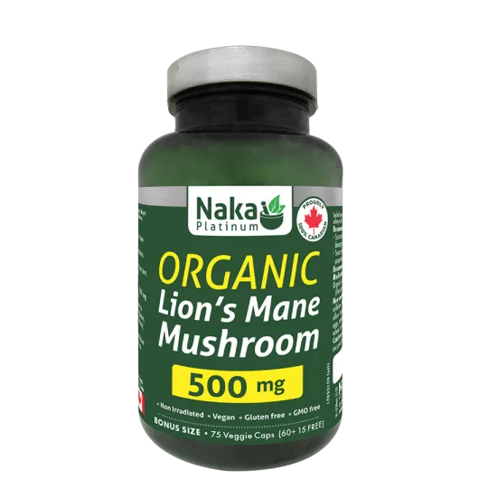 Organic Lion's Mane Mushroom - 500mg 75vcap