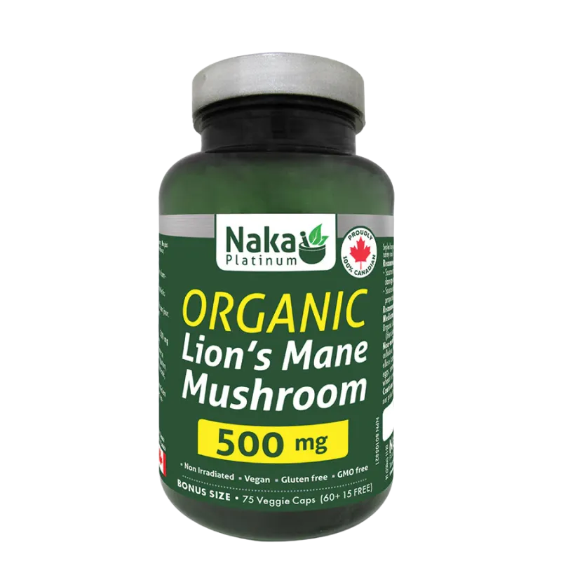 Organic Lion's Mane Mushroom - 500mg 75vcap