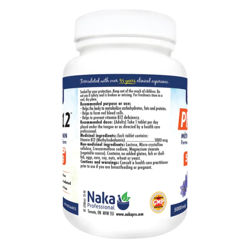 Pro B12 5000 mcg 125 Tablets | Safest & Easiest Shopping Vitamins Online | VITASHOP