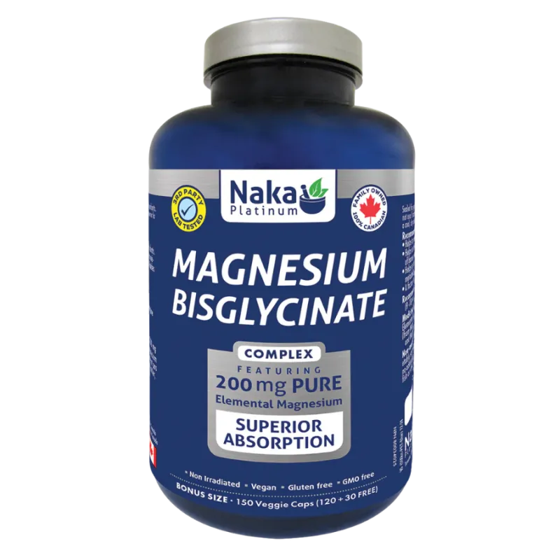 Naka Platinum Mag Bisglycinate 200 mg 150 Vegi Capsules | Unbeatable Prices, Daily Deals | VITASHOP