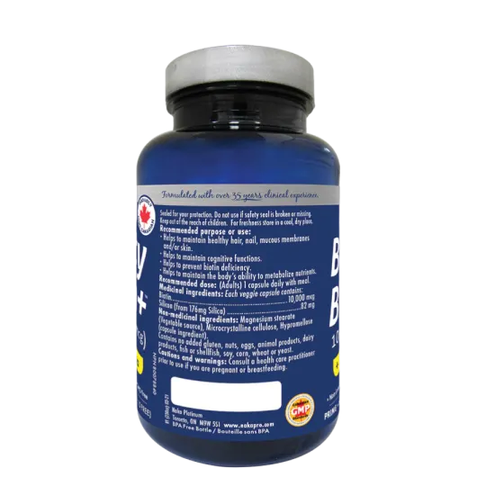 Naka 나카 Platinum Beauty Biotin+ 10,000 mcg + 실리콘 75 식물성 캡슐 | 매일 업데이트되는 특가 상품 | VITASHOP