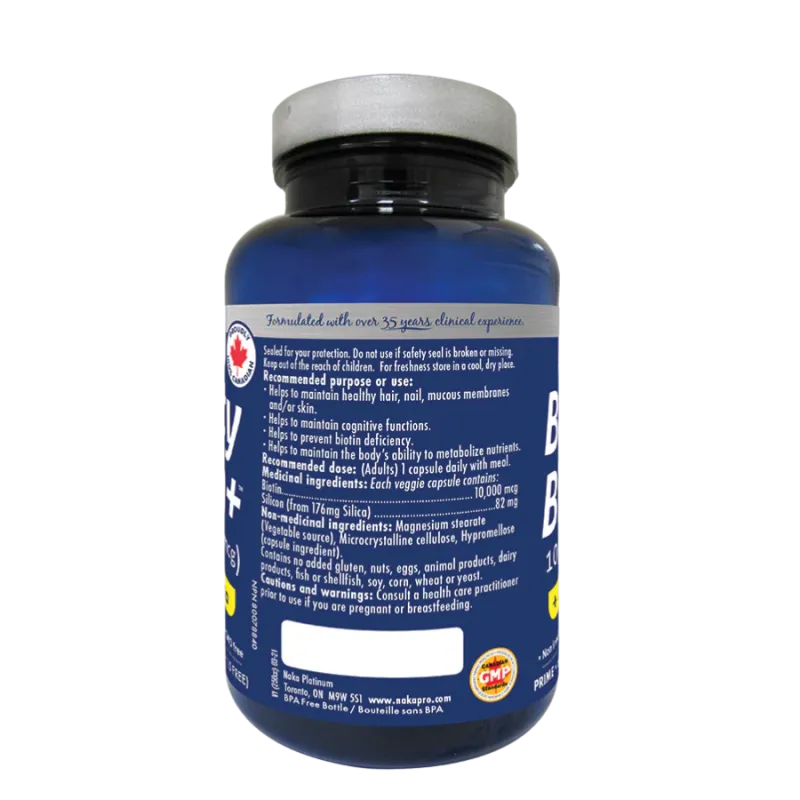 Naka 나카 Platinum Beauty Biotin+ 10,000 mcg + 실리콘 75 식물성 캡슐 | 매일 업데이트되는 특가 상품 | VITASHOP