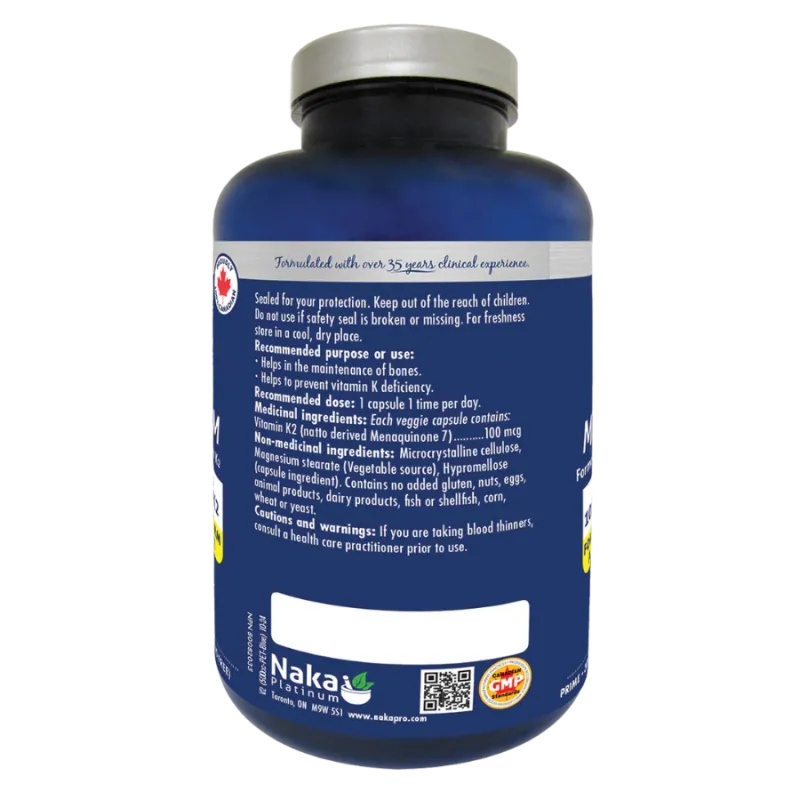 Naka Platinum K2 (MK-7 Form) 100 mcg 150 Vegi Capsules | Unbeatable Prices, Daily Deals | VITASHOP