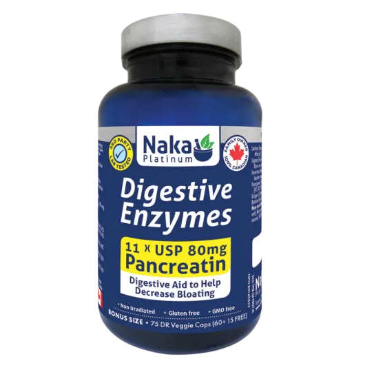 Naka Naka Platinum Digestive Enzymes with Pancreatin - 75 capsules | 매일 업데이트되는 특가 상품 | VITASHOP