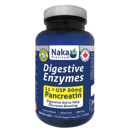 Naka Naka Platinum Digestive Enzymes with Pancreatin - 75 capsules | 매일 업데이트되는 특가 상품 | VITASHOP