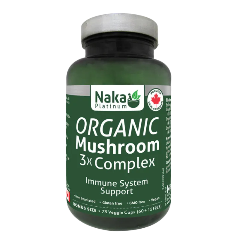 Naka Platinum Mushroom Complex Organic 75 Vegi Capsules | Unbeatable Prices, Daily Deals | VITASHOP