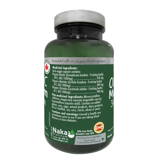 Naka Platinum Mushroom Complex Organic 75 Vegi Capsules | Unbeatable Prices, Daily Deals | VITASHOP