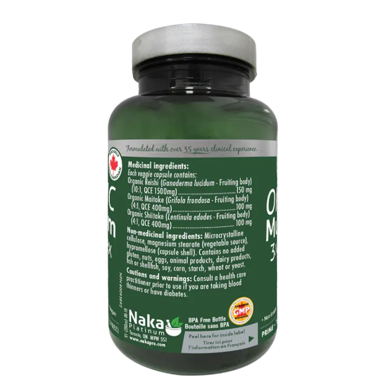Naka Platinum Mushroom Complex Organic 75 Vegi Capsules | Unbeatable Prices, Daily Deals | VITASHOP