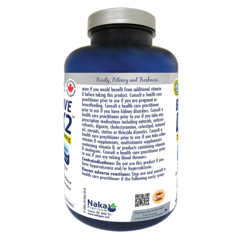 NAKA Platinum BioActive D3+K2 in MCT Oil 2500IU 400 Softgels | Unbeatable Prices, Daily Deals | VITASHOP