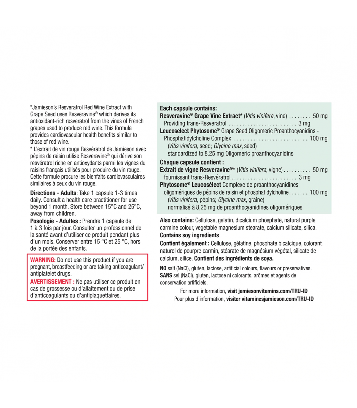 Jamieson Resveratrol Red Wine Extract w Grape Seed 30 Capsules | 每天不同折扣, 全网最低价格 | 种类齐全的保健品店铺 VITASHOP, 只有你想不到, 没有你买不到 !
