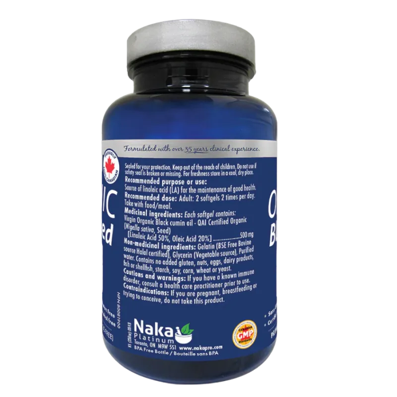 Naka 나카 플래티넘 유기농 블랙 씨드 500 mg 150 소프트젤 | 매일 업데이트되는 특가 상품 | VITASHOP
