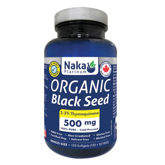 Naka 나카 플래티넘 유기농 블랙 씨드 500 mg 150 소프트젤 | 매일 업데이트되는 특가 상품 | VITASHOP