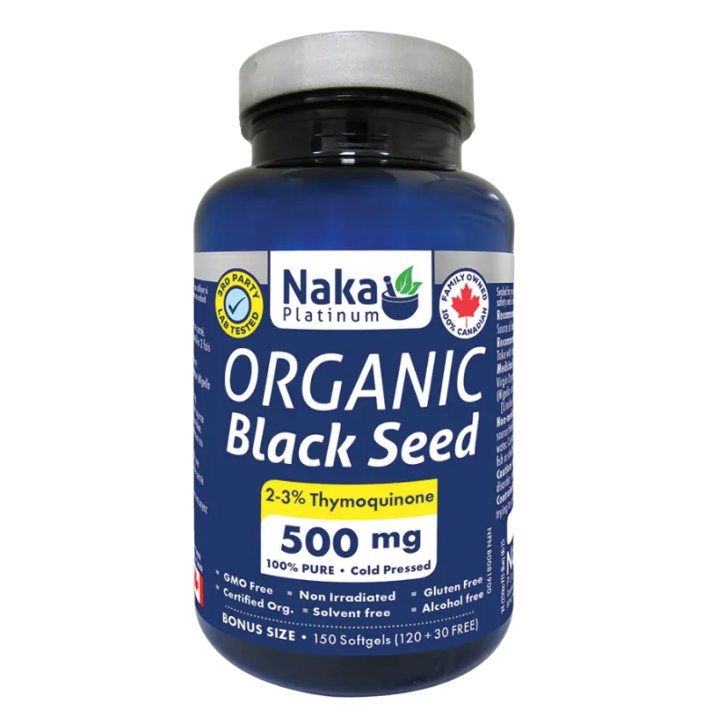 Naka 나카 플래티넘 유기농 블랙 씨드 500 mg 150 소프트젤 | 매일 업데이트되는 특가 상품 | VITASHOP