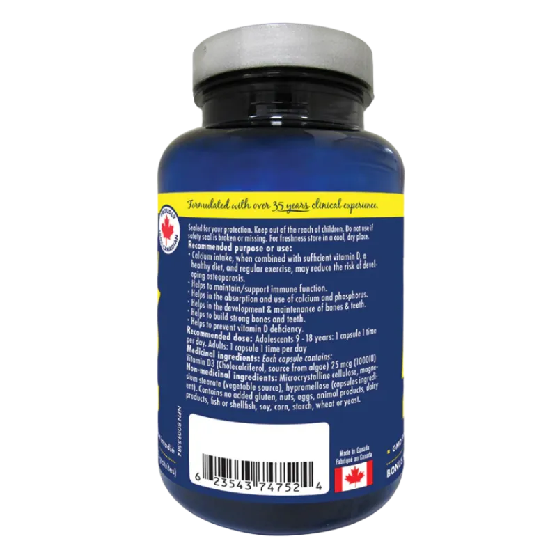 Platinum D3 1000 IU 120 Vegi Capsules Vegan Algae | Safest & Easiest Shopping Vitamins Online | VITASHOP