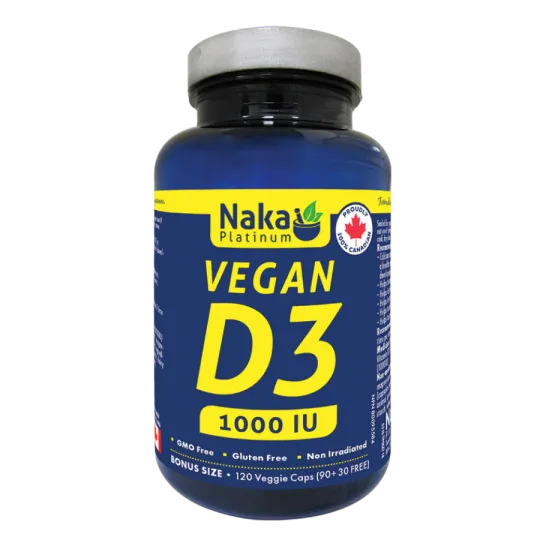 Naka Platinum Vegan Vitamin D3 1000 IU 120 Vegi Capsules | Unbeatable Prices, Daily Deals | VITASHOP