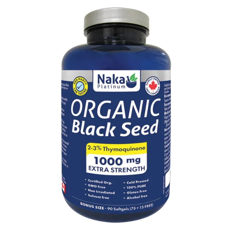 Naka 나카 플래티넘 유기농 블랙 씨드 1000 mg 90 소프트젤 | 매일 업데이트되는 특가 상품 | VITASHOP